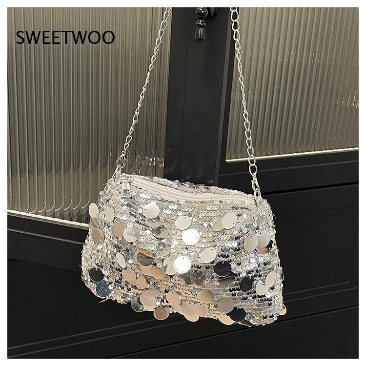 Fashion Street Night - Tas Selempang Mini Bucket Sequin Berkilau