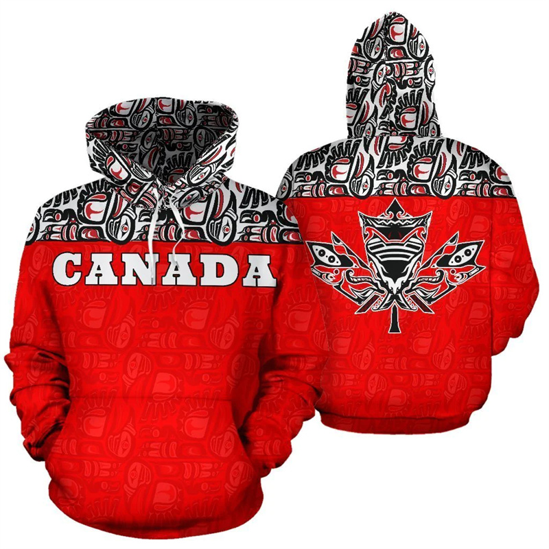 Hoodie motif 3d bendera Kanada - Street Fashion Canada ulasan dan harga