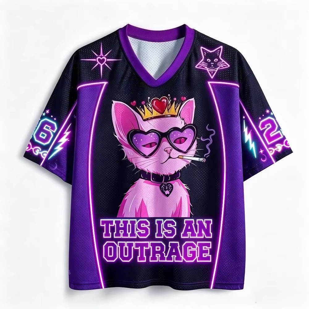 Pola Kucing Ratu, Kaos Pria da - Queen Street Fashion ulasan dan harga