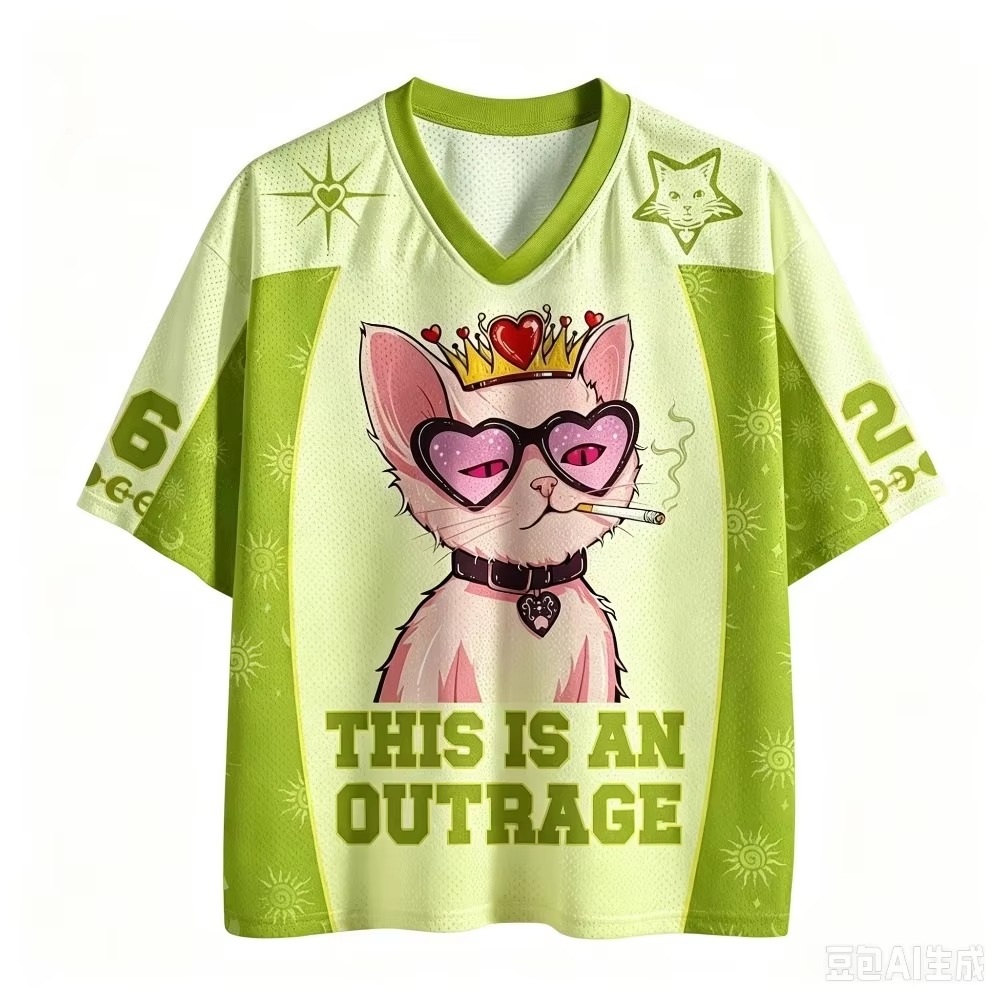 Pola Kucing Ratu, Kaos Pria da - Queen Street Fashion ulasan dan harga