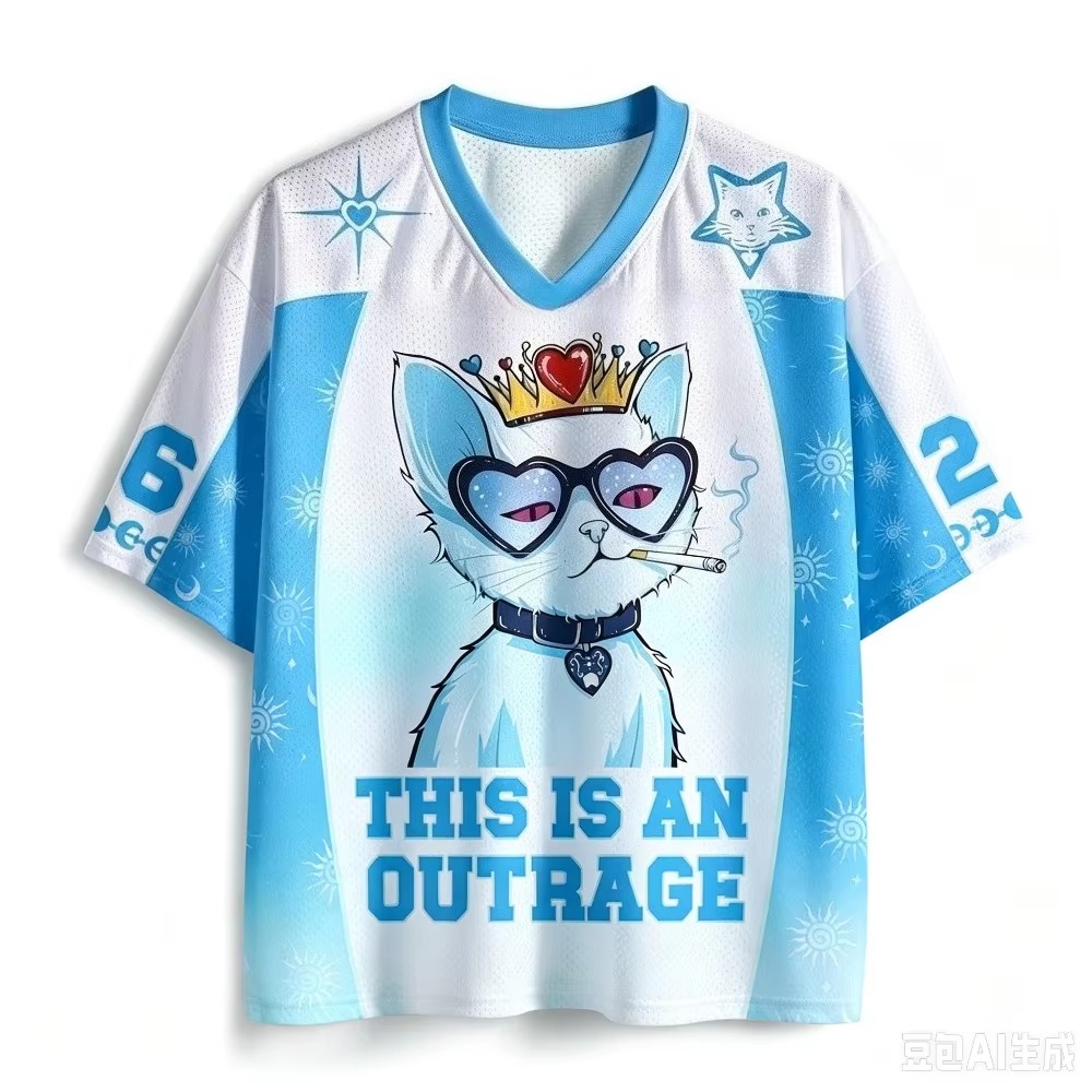 Pola Kucing Ratu, Kaos Pria da - Queen Street Fashion ulasan dan harga